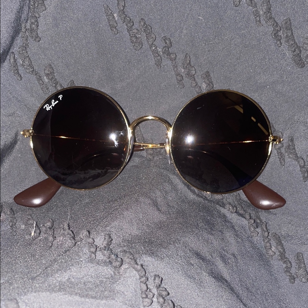 Ray-Ban Gold Frame Sunglasses with Dark Brown Lenses